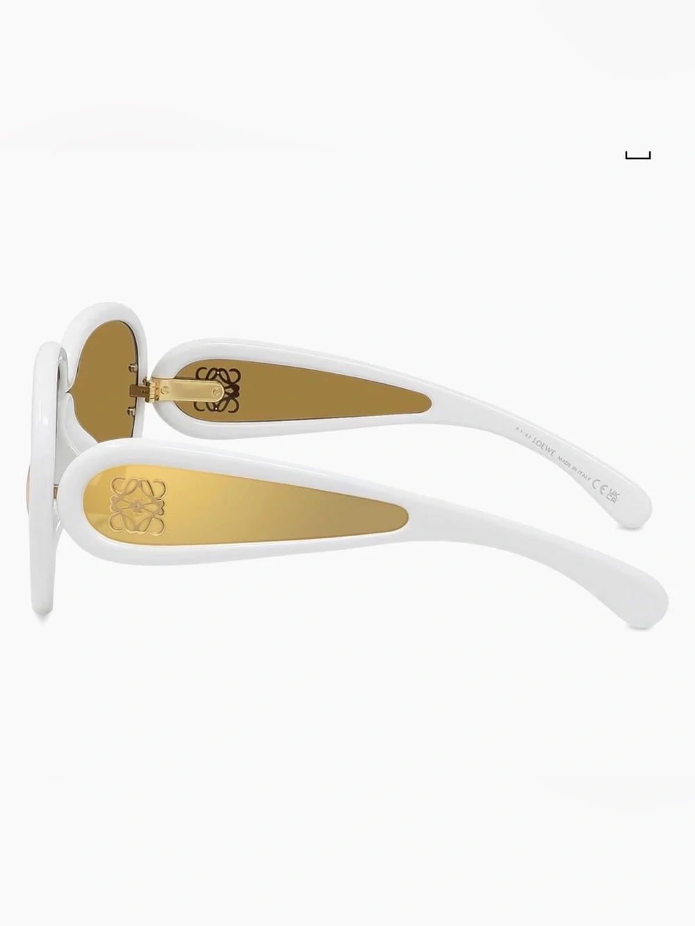 Loewe Anagram LW40132I Sunglasses White Frame Sunglasses with Gold Lenses